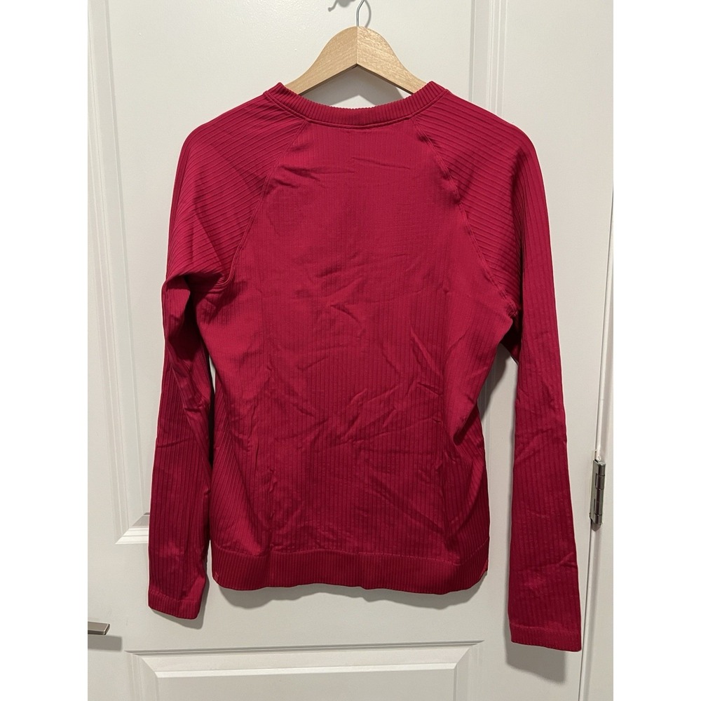 Lululemon Rest Less Pullover Colour Rib Passionate Size 10 Yoga Running Athletic - Picture 4 of 6